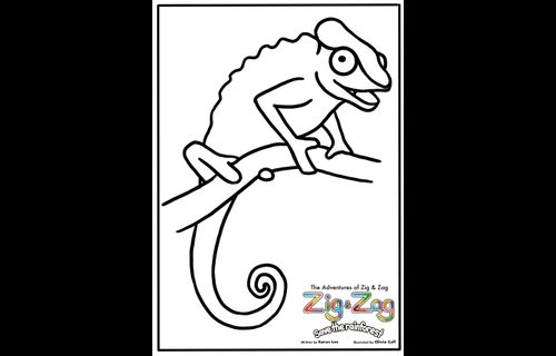 Chameleon Colouring Page